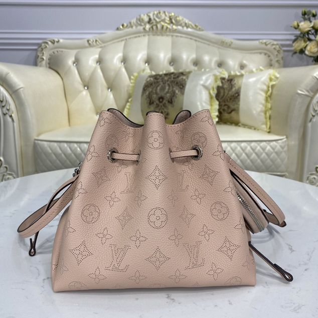 2021 louis vuitton original mahina leather bella bucket bag M57201 pink