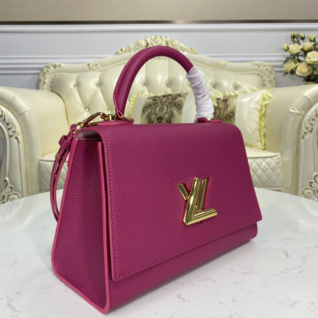 2021 louis vuitton original taurillon calfskin twist one handle bag mm M57090 Orchidee pink