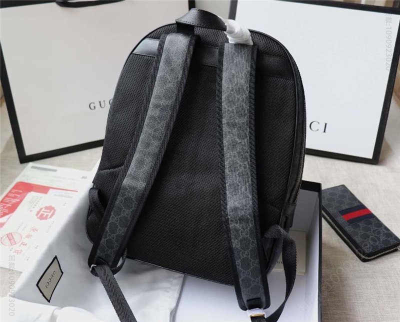 古驰背包 Gucci男士背包 Ophidia系列 GG高级人造帆布 古驰双肩背包 黑灰色 古驰双肩包 547967