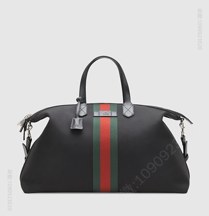 古驰旅行箱包 Gucci科技帆布行李包 Gucci 古驰 男士条纹提挎两用包 原单古驰旅行包 高仿古驰 353406
