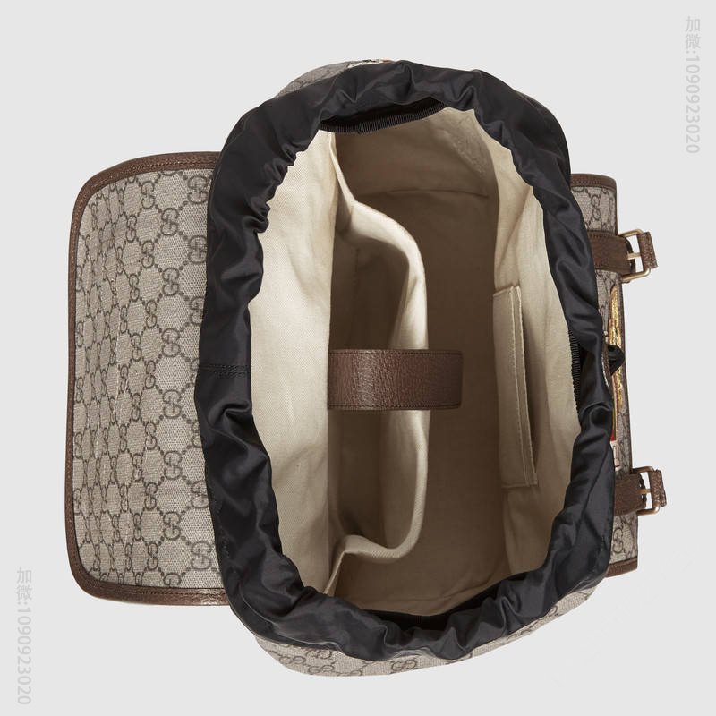 古驰旅行箱包 Gucci Courrier系列 柔软GG Supreme高级人造帆布 双肩包 乌木色 原单古驰旅行包 高仿古驰 473869