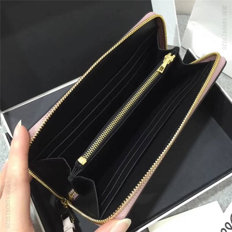 罗意威钱包 Loewe罗意威 Puzzle系列 牛皮长夹 拼色 拉链长款钱包 藕粉 原单罗意威钱夹 