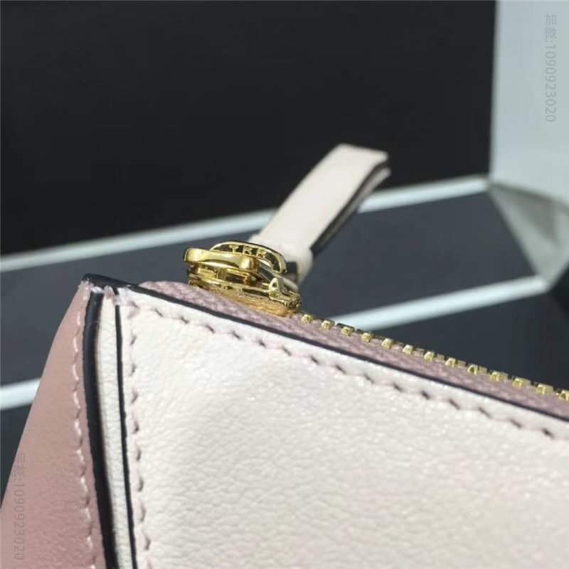 罗意威钱包 Loewe罗意威 Puzzle系列 牛皮长夹 拼色 拉链长款钱包 藕粉 原单罗意威钱夹 