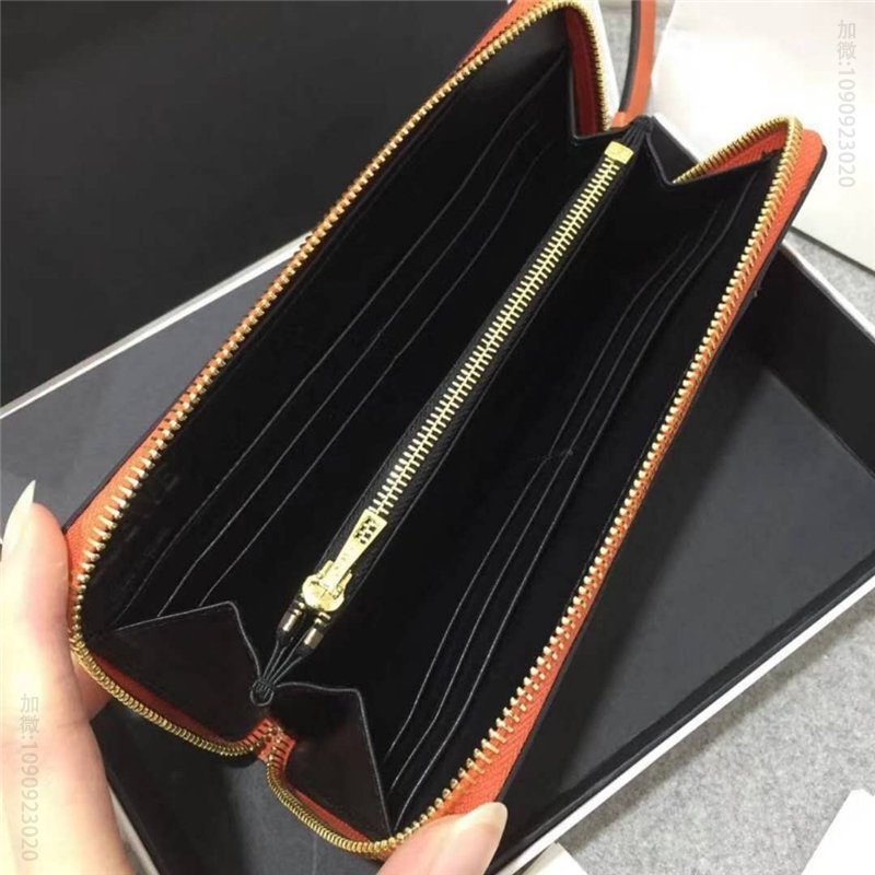 罗意威钱包 Loewe罗意威 Puzzle系列 牛皮长夹 拼色 拉链长款钱包 橙色 原单罗意威钱夹 