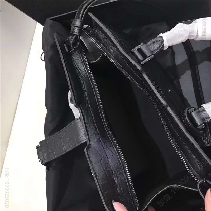 圣罗兰包包 圣罗兰 YSL手提斜跨包 南非皮 光滑皮 黑色鳄鱼纹 原单圣罗兰女包 
