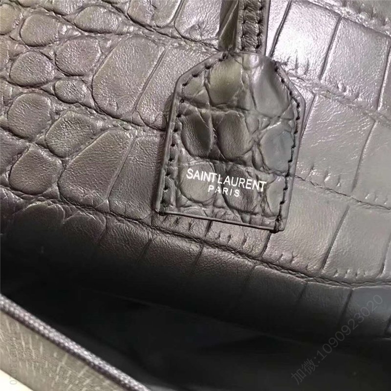 圣罗兰包包 圣罗兰 YSL手提斜跨包 南非皮 光滑皮 黑色鳄鱼纹 原单圣罗兰女包 