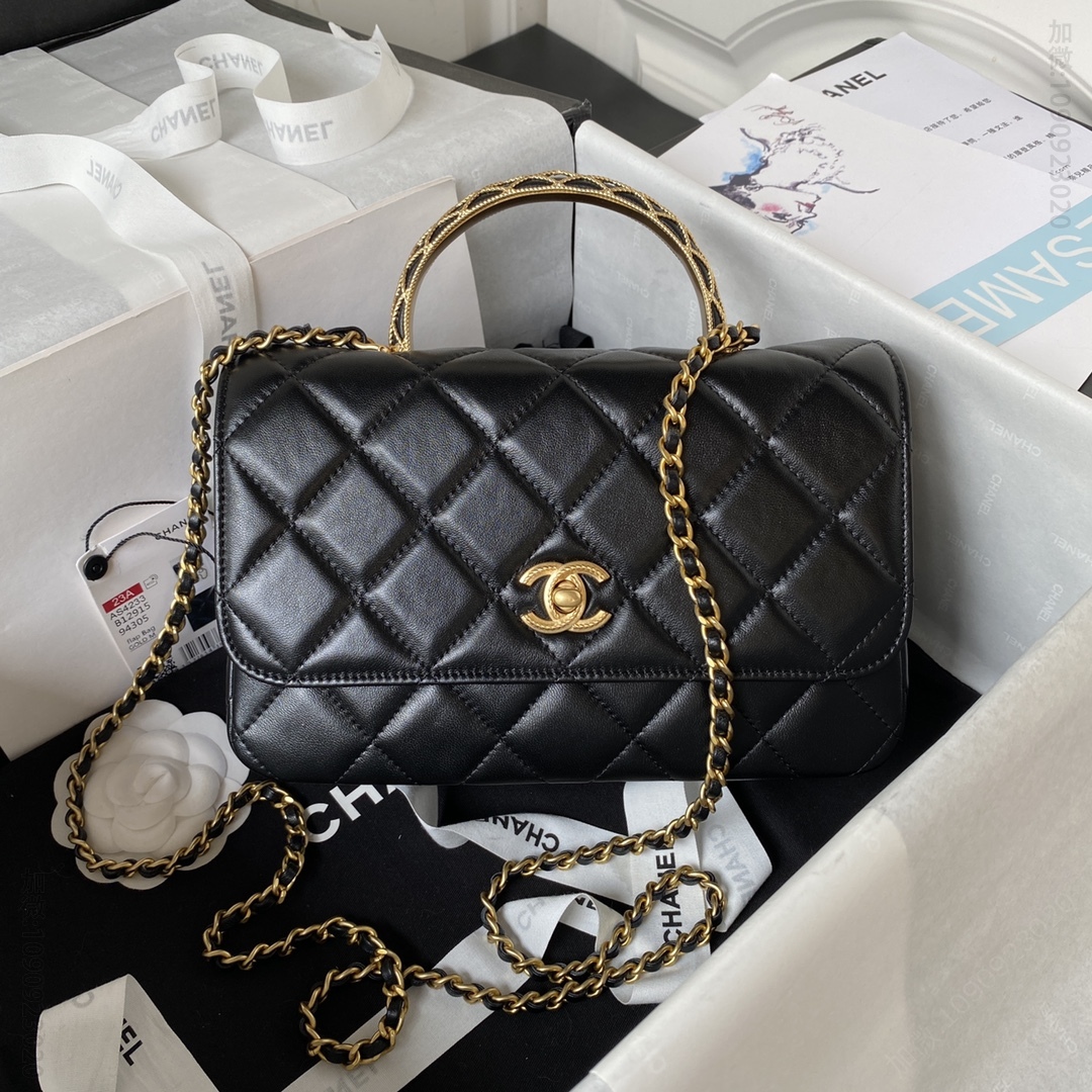 香奈儿翻盖包 高级手工坊系列 small flap bag AS4233 23A最实用的镂空手柄翻盖包 AS4233