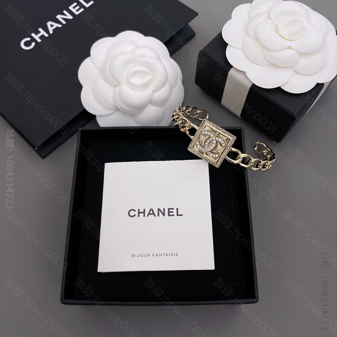原单香奈儿饰品 Chanel 香奈儿金属方块手镯 绝美方块手镯 开口设计 