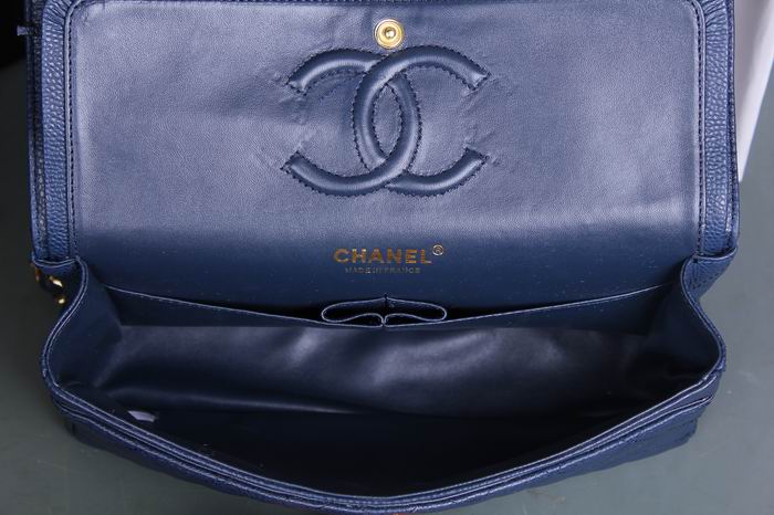 Chanel Classic Flap 香奈儿经典翻盖包 鱼子酱 宝蓝金链