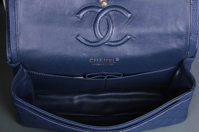 Chanel Classic Flap 香奈儿经典翻盖包 鱼子酱 宝蓝银链
