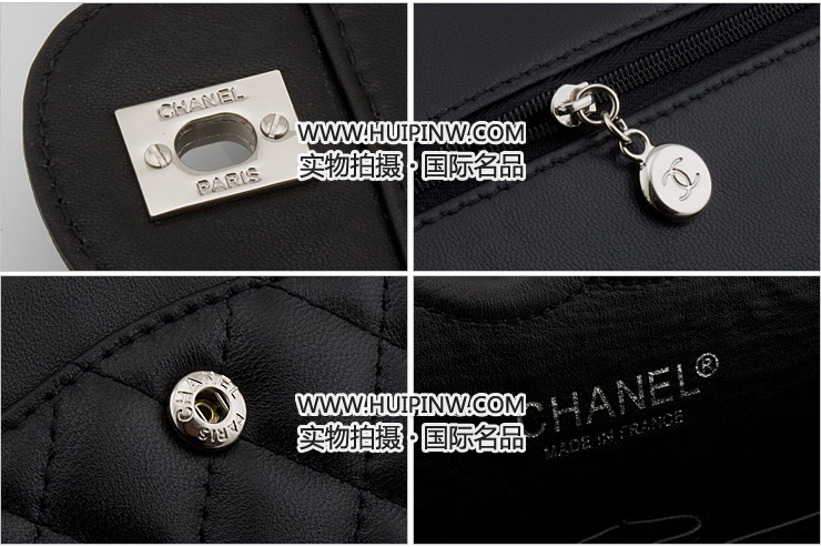 Chanel Classic Flap 香奈儿经典翻盖包 羊皮 黑色银链 小号