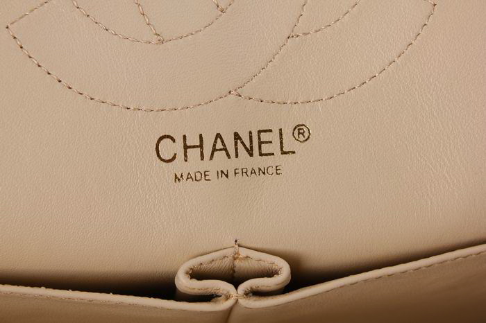 Chanel Classic Flap 香奈儿经典翻盖包 球纹/鱼子酱 杏色金链 中号