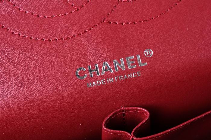 Chanel CF 香奈儿经典2.55 羊皮 黑色银链方扣 中号