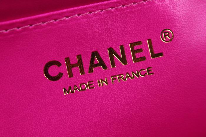 Chanel CF 香奈儿经典2.55 羊皮 玫红金链 大号