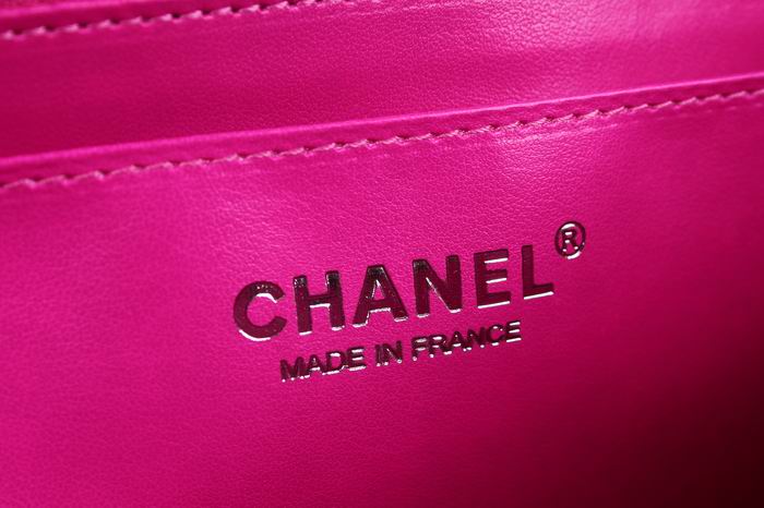Chanel CF 香奈儿经典2.55 羊皮 玫红银链 大号
