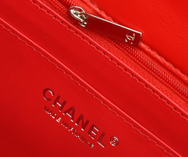 Chanel CF 香奈儿经典2.55 羊皮 红色银链 大号