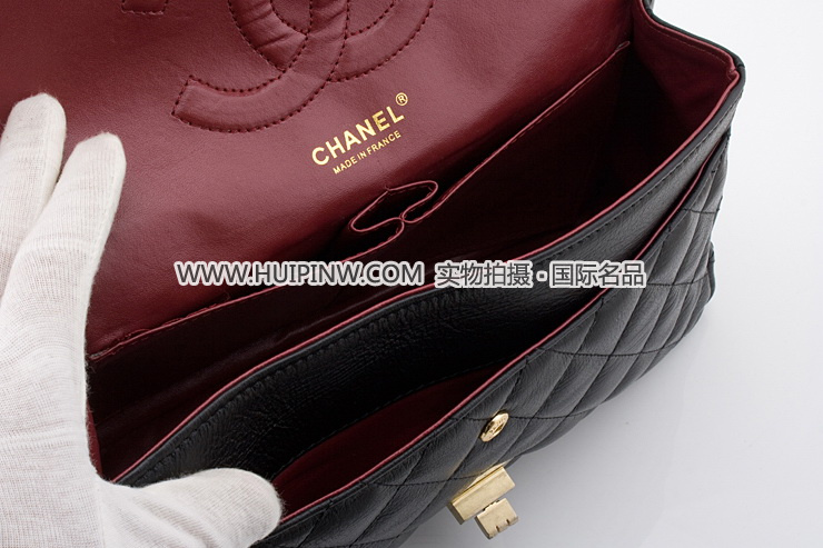 Chanel Reissue 2.55 香奈儿复刻翻盖包 牛皮 黑色金链 小号