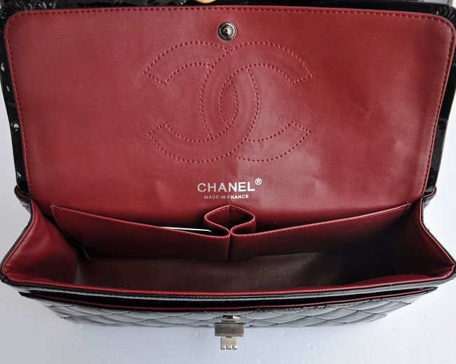 Chanel Reissue 2.55 香奈儿复刻翻盖包 漆皮 黑色银链 小号