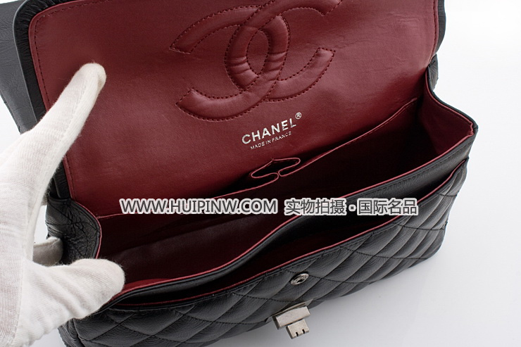 Chanel Reissue 2.55 香奈儿复刻翻盖包 牛皮 黑色银链 小号