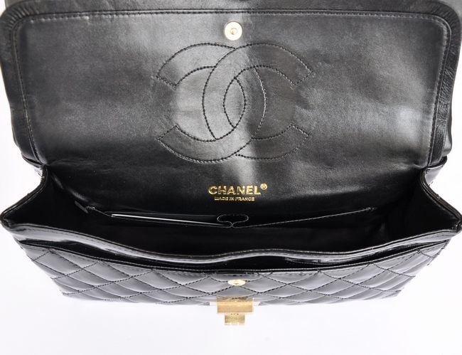 Chanel Reissue 2.55 香奈儿复刻翻盖包 漆皮 黑色金链 中号