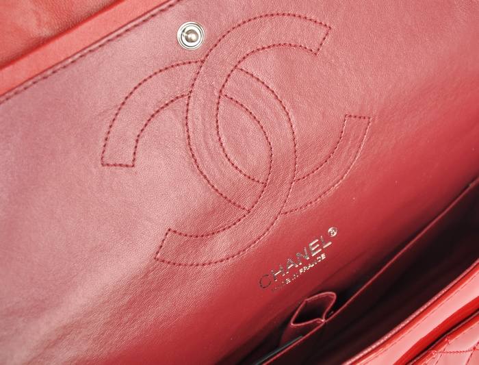 Chanel Reissue 2.55 香奈儿复刻翻盖包 漆皮 红色银链 中号