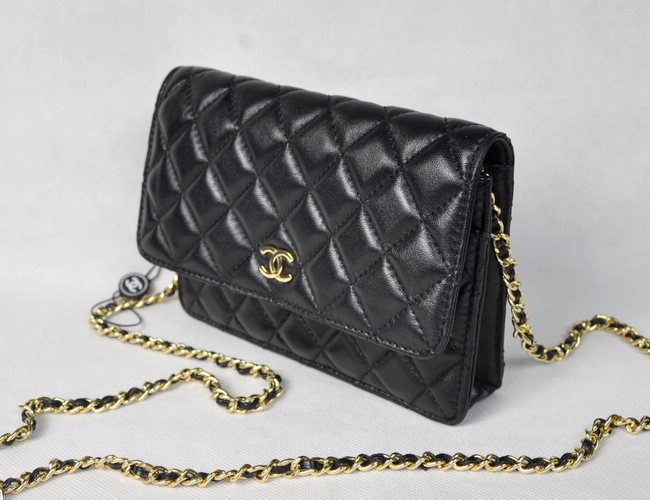 Chanel Wallet On Chain 香奈儿晚装包 羊皮 黑色金链