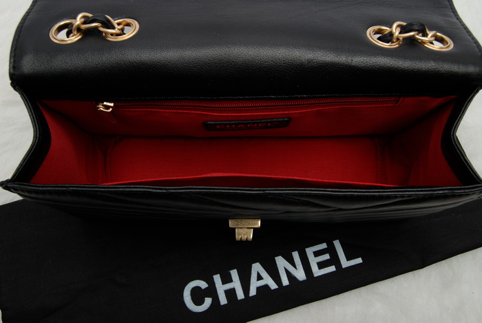 Chanel Reissue 香奈儿晚装包 羊皮黑色古金链